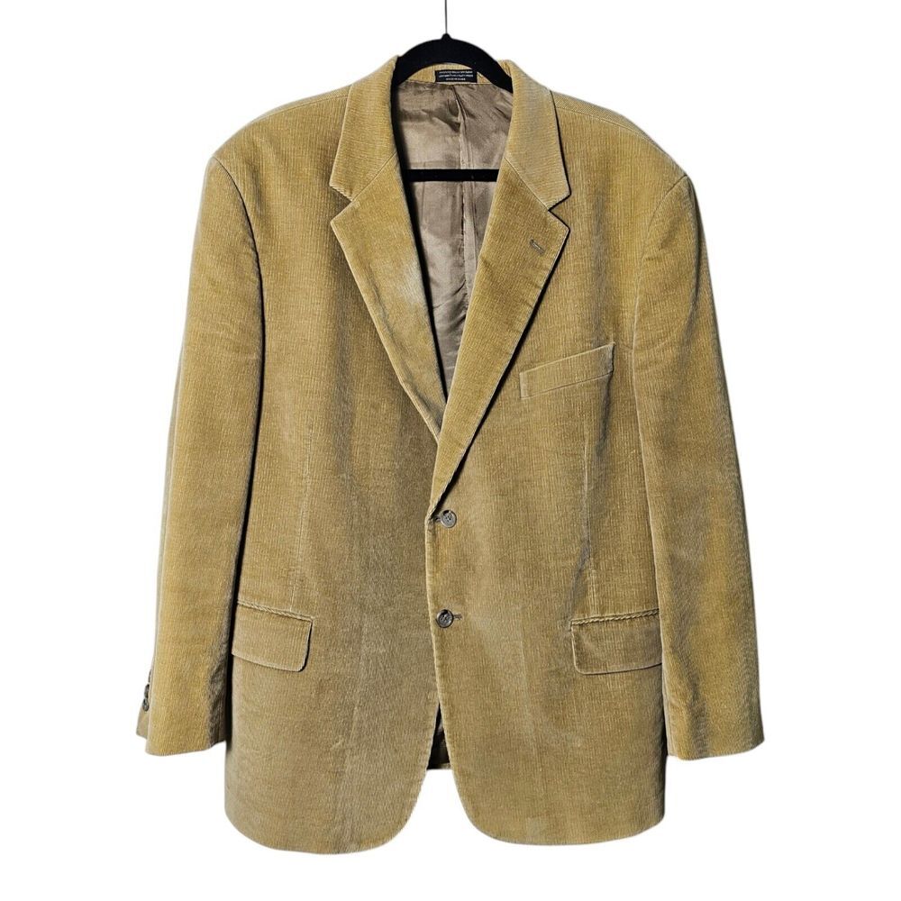 Evan Picone Men's Corduroy Blazer‎ Sport Coat Tan 46R Classic Old Money Country